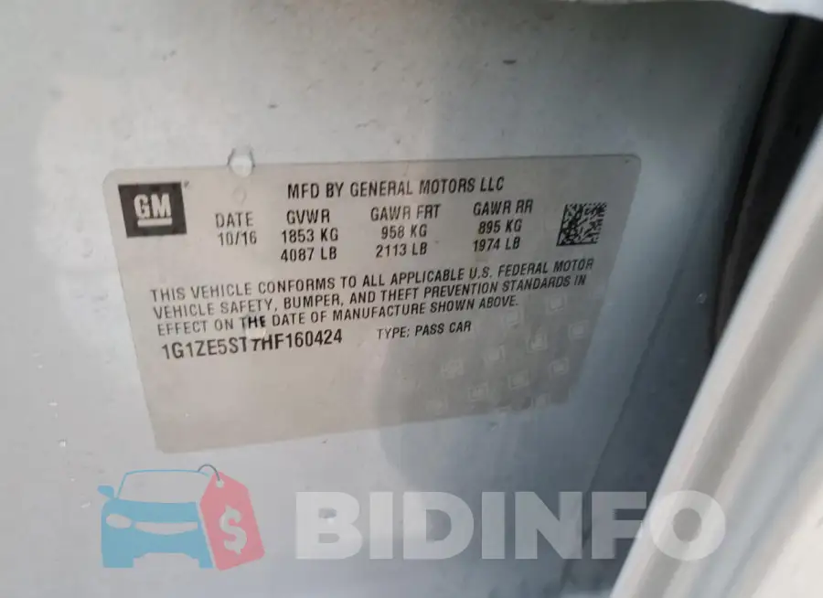 1G1ZE5ST7HF160424 Photo# 12