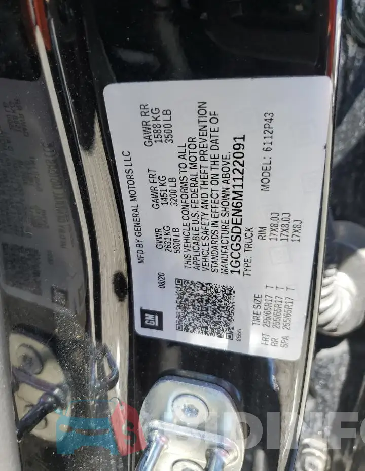 1GCGSDEN6M1122091 Photo# 12