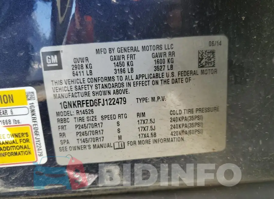 1GNKRFED6FJ122479 Photo# 13