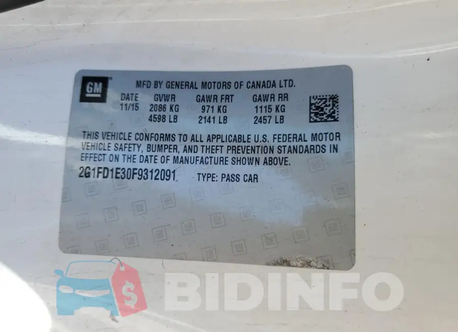 2G1FD1E30F9312091 Photo# 12