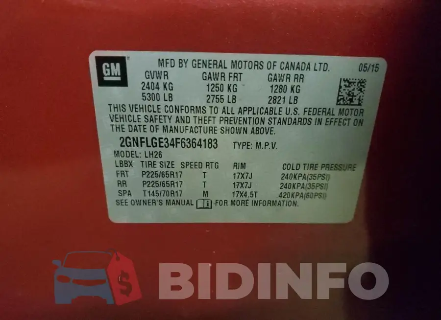 2GNFLGE34F6364183 Photo# 13