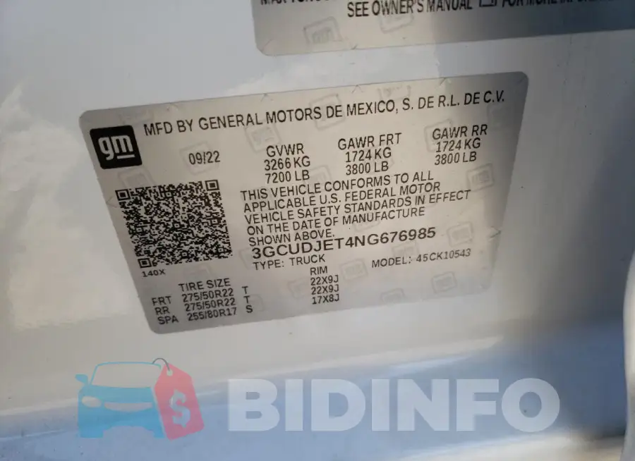 3GCUDJET4NG676985 Photo# 12