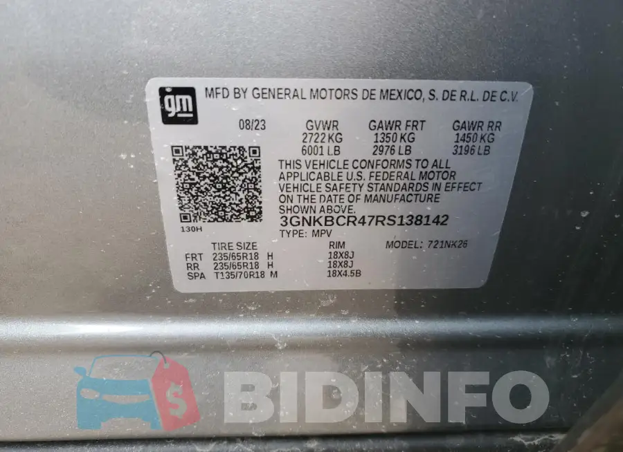 3GNKBCR47RS138142 Photo# 12