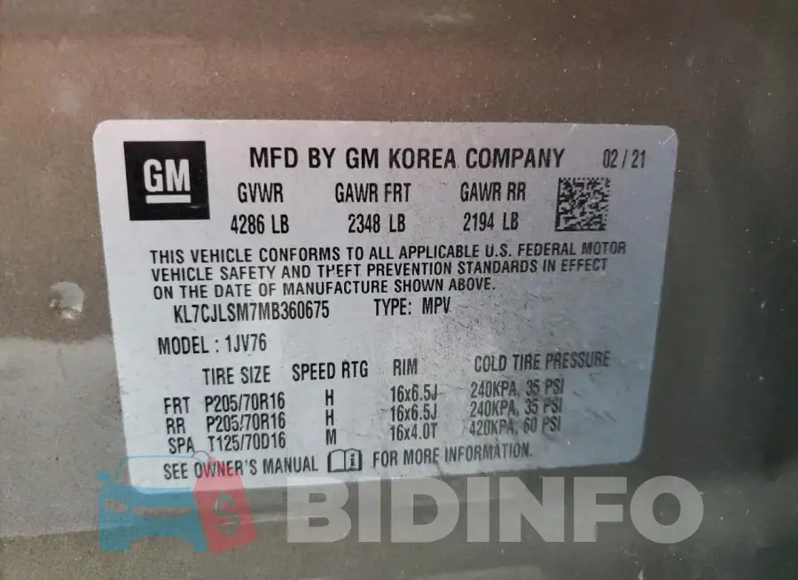 KL7CJLSM7MB360675 Photo# 12