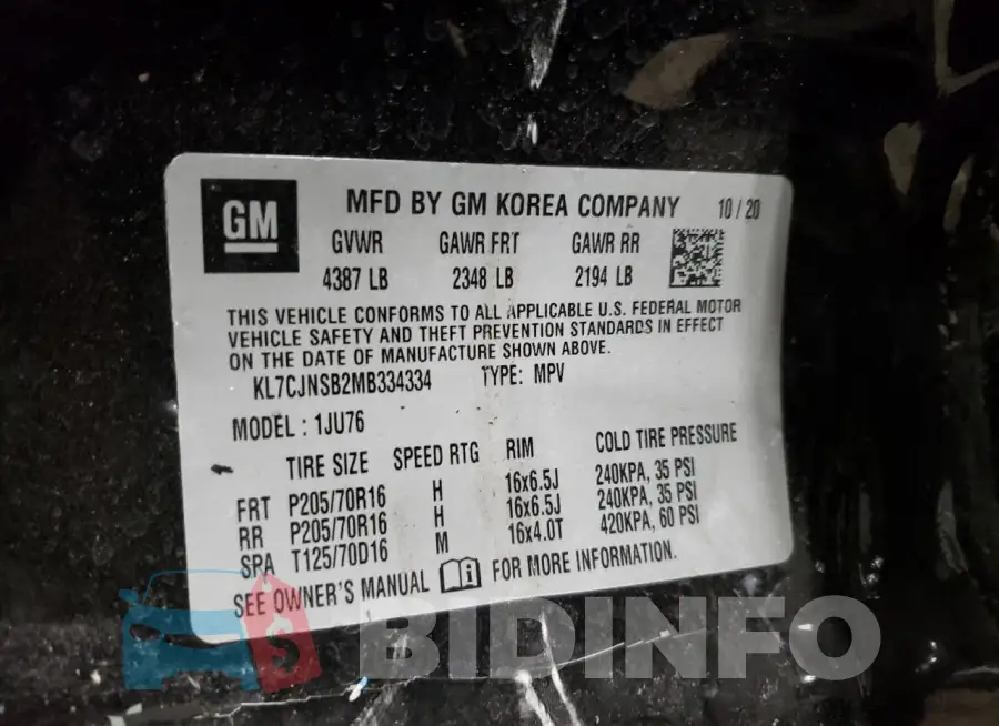KL7CJNSB2MB334334 Photo# 12