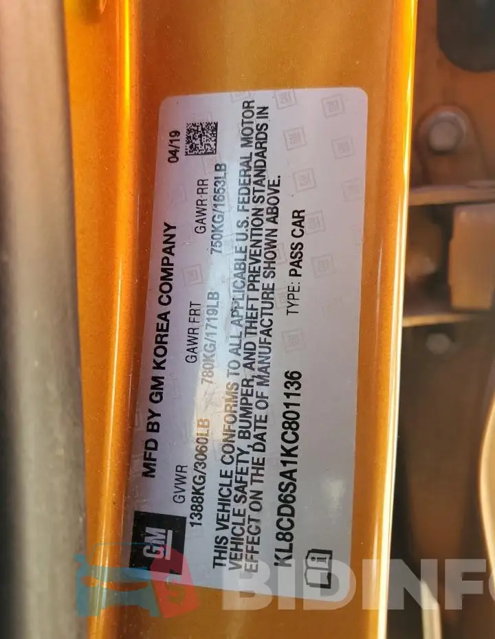 KL8CD6SA1KC801136 Photo# 12