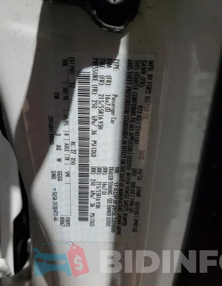 1FADP3F26GL320686 Photo# 12