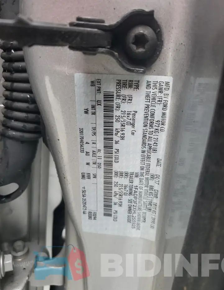 1FADP3F2XHL255925 Photo# 12