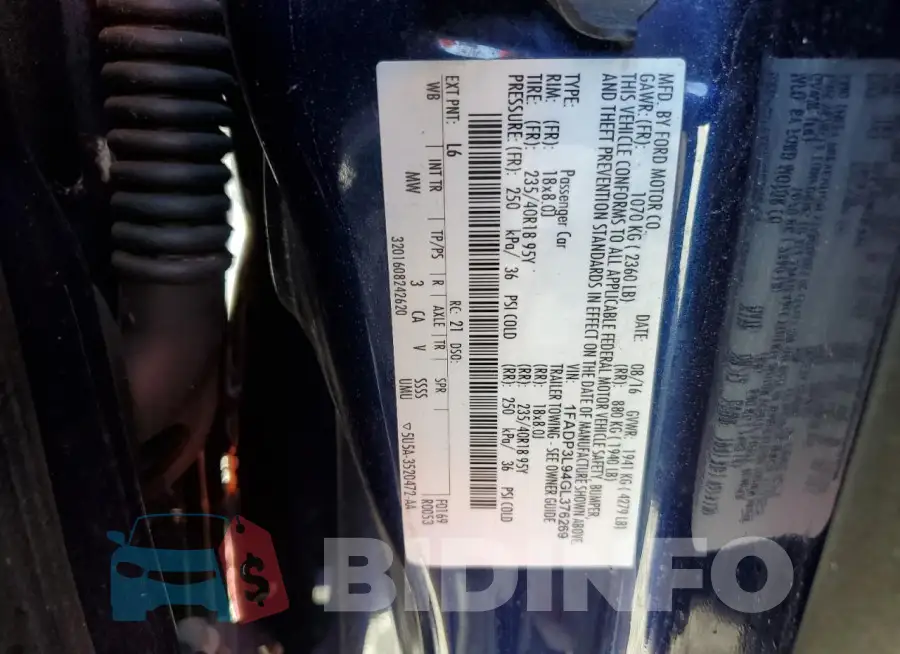 1FADP3L94GL376269 Photo# 13
