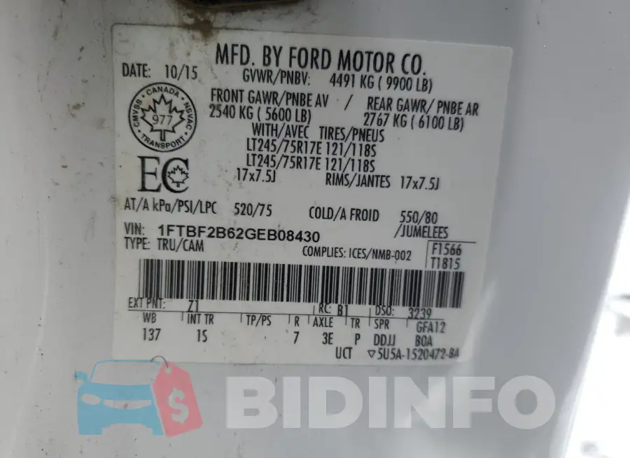 1FTBF2B62GEB08430 Photo# 12
