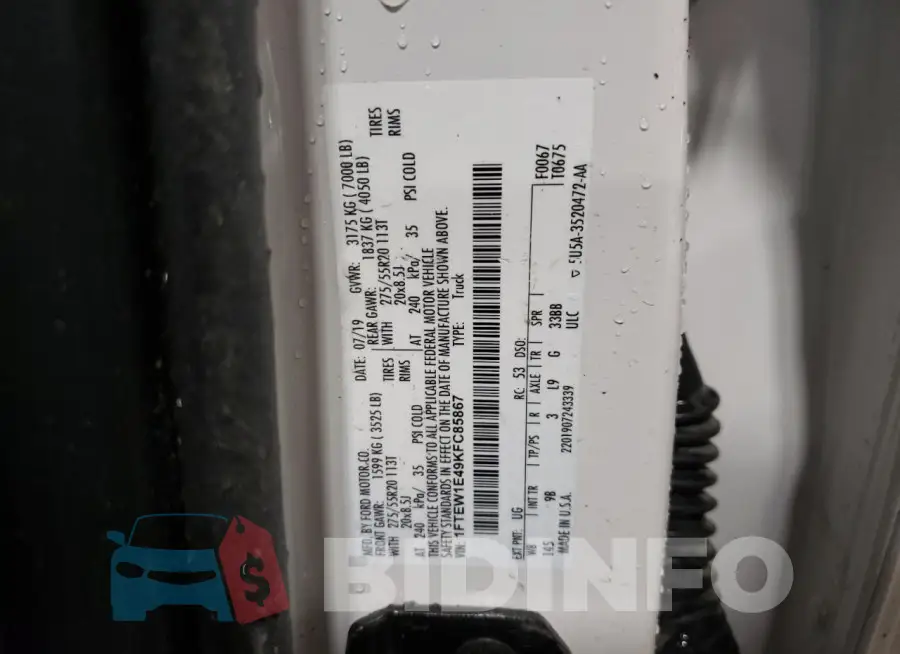 1FTEW1E49KFC85867 Photo# 10