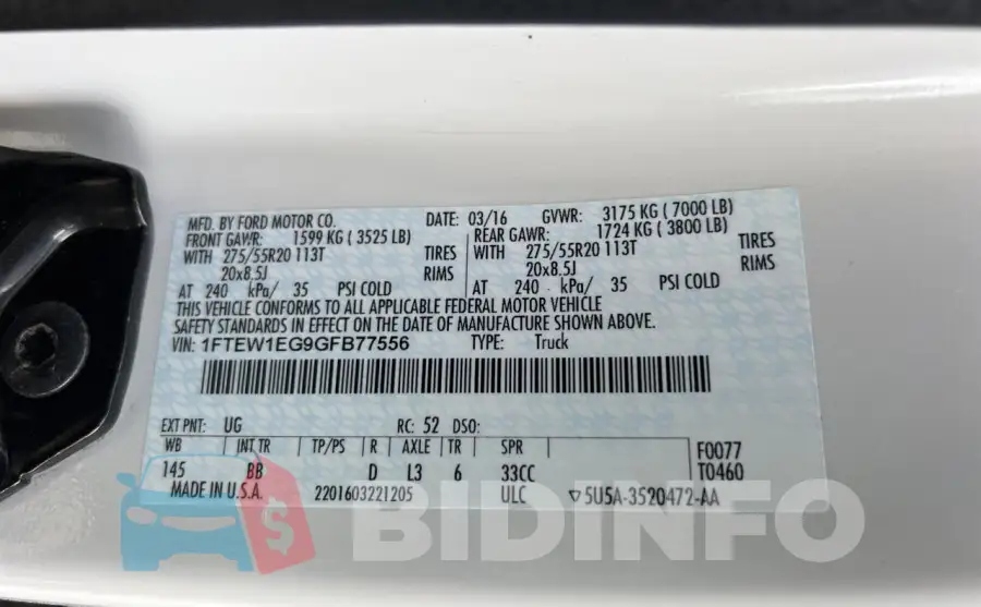 1FTEW1EG9GFB77556 Photo# 10