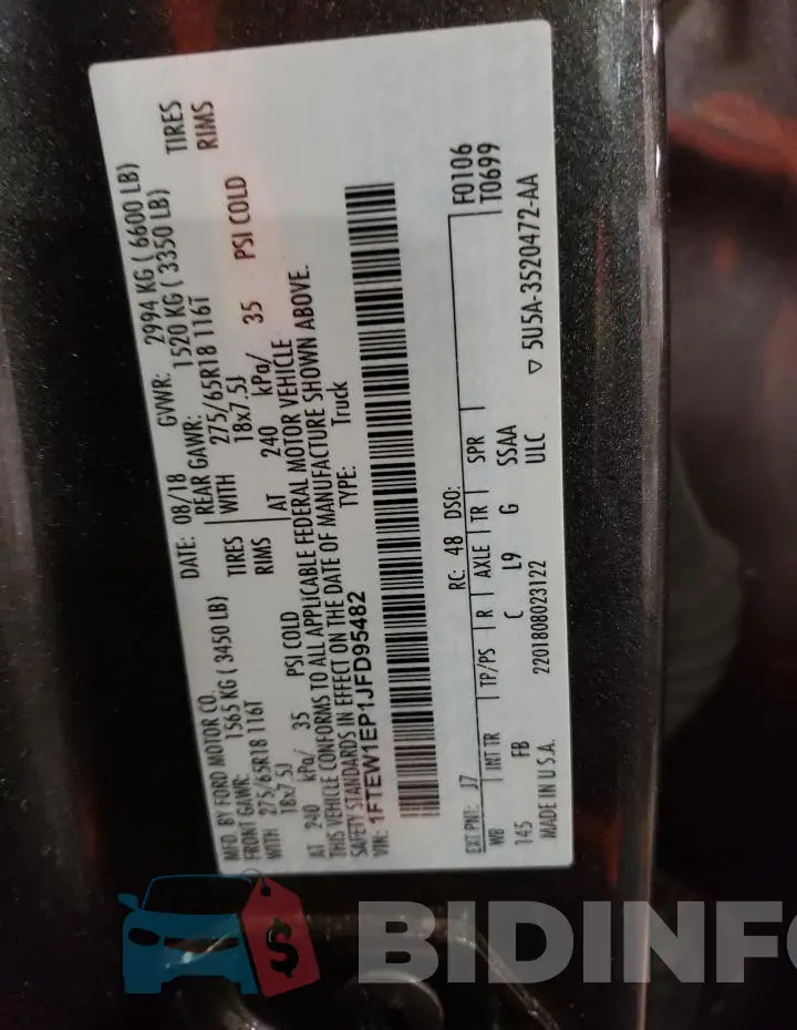 1FTEW1EP1JFD95482 Photo# 12