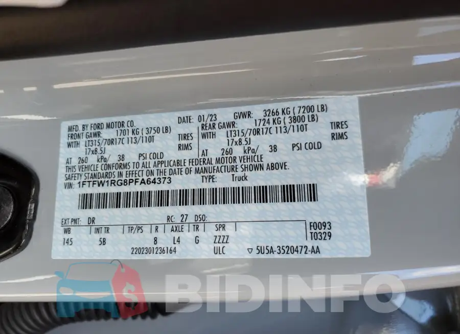 1FTFW1RG8PFA64373 Photo# 12