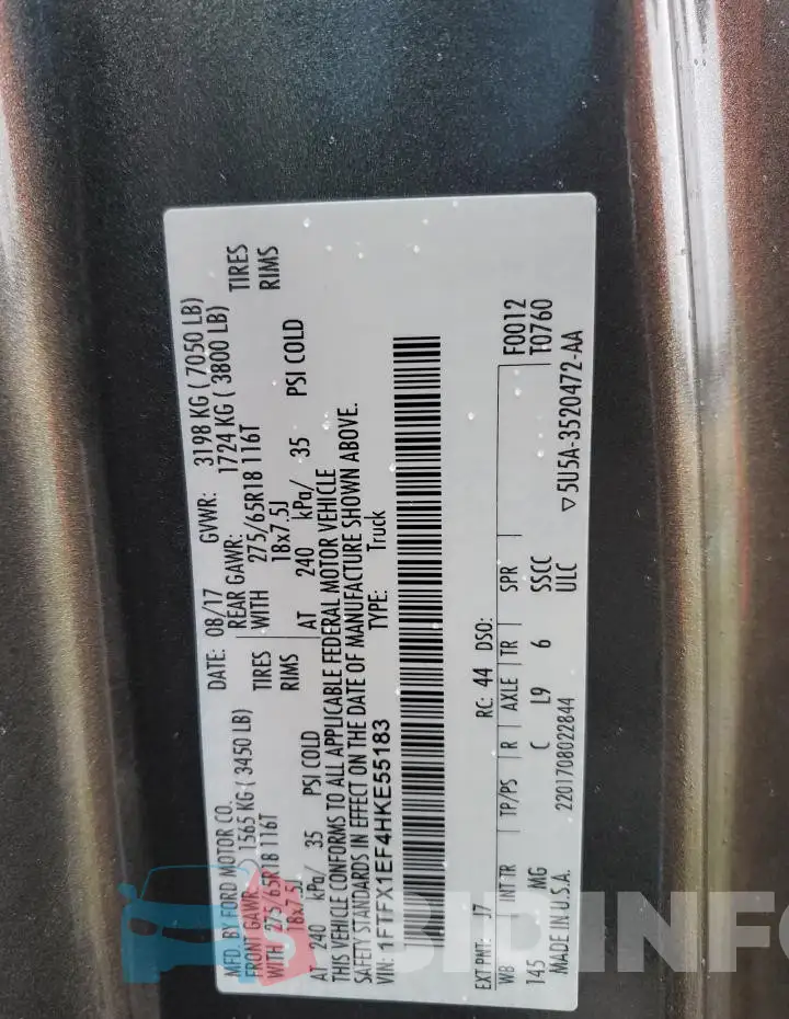 1FTFX1EF4HKE55183 Photo# 12