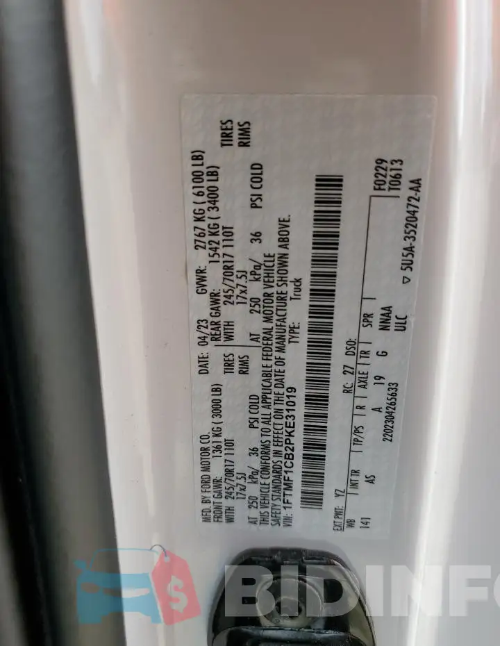 1FTMF1CB2PKE31019 Photo# 12