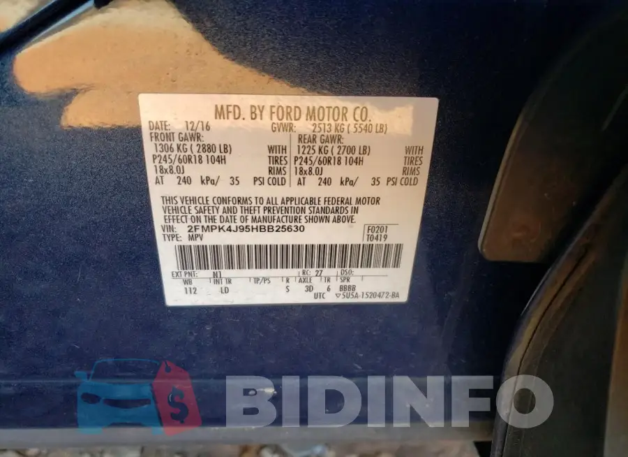 2FMPK4J95HBB25630 Photo# 12