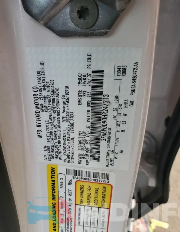 3FA6P0D90HR247213 Photo# 12