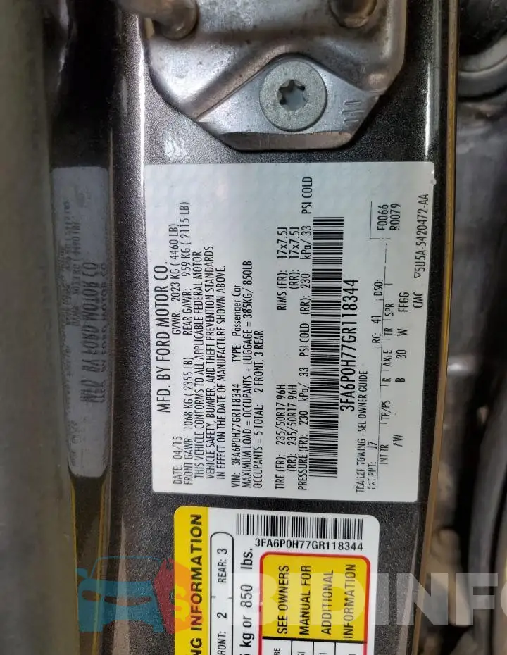 3FA6P0H77GR118344 Photo# 12