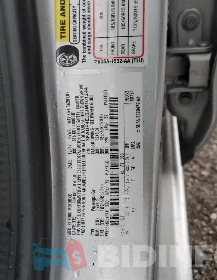 3FADP4EJ2JM101244 Photo# 13