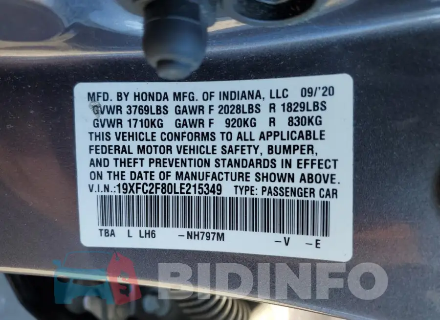 19XFC2F80LE215349 Photo# 12