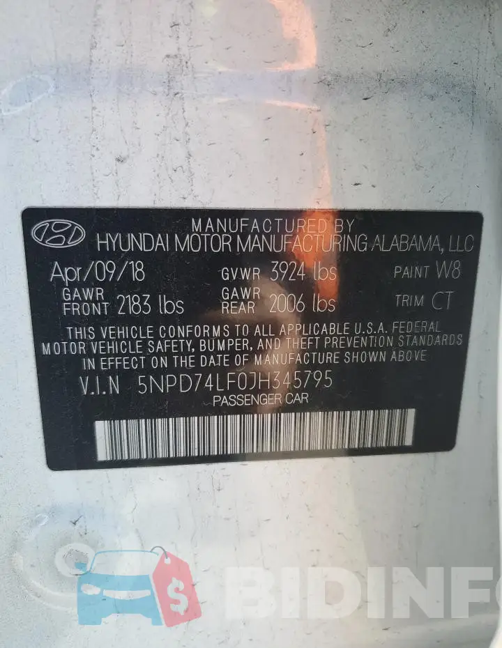 5NPD74LF0JH345795 Photo# 12