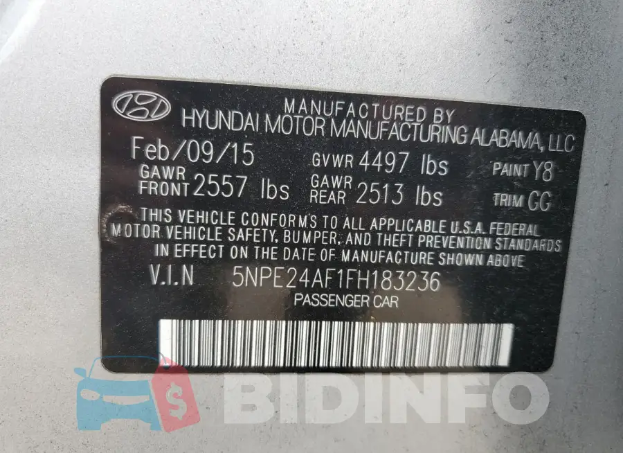 5NPE24AF1FH183236 Photo# 12