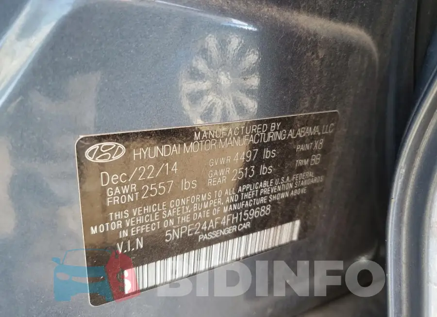 5NPE24AF4FH159688 Photo# 12