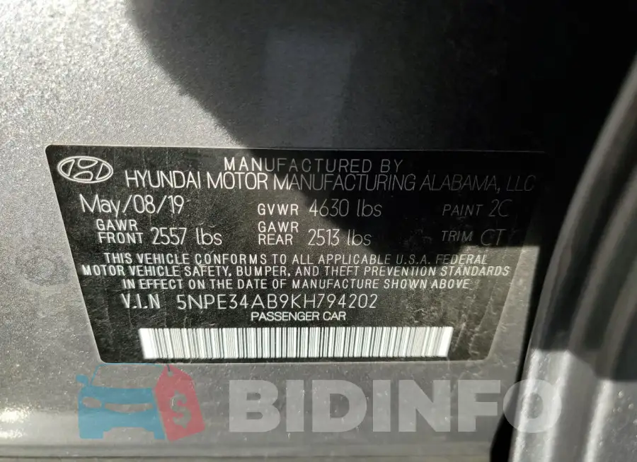 5NPE34AB9KH794202 Photo# 12