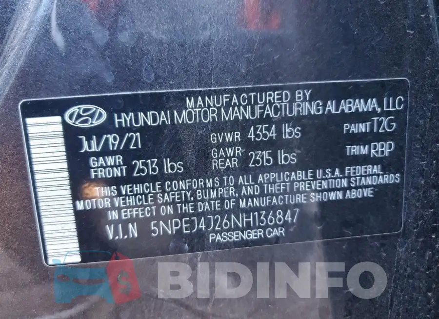 5NPEJ4J26NH136847 Photo# 12