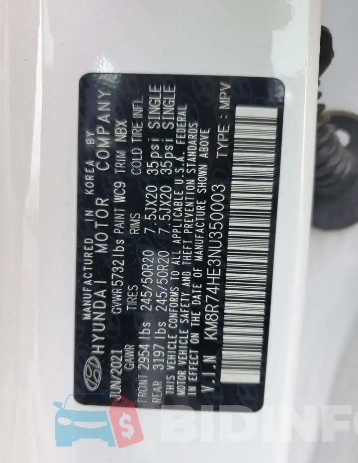 KM8R74HE3NU350003 Photo# 13