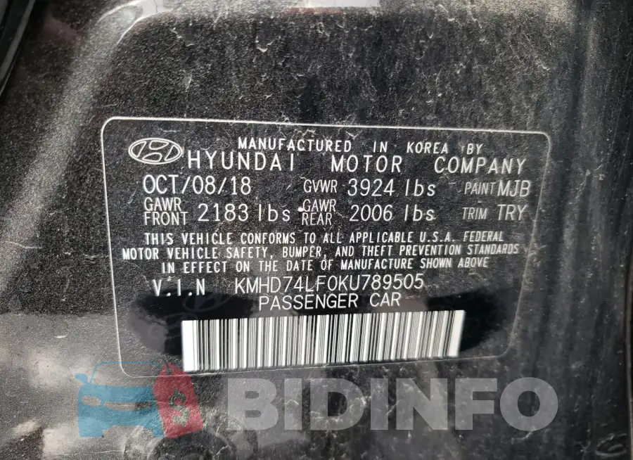 KMHD74LF0KU789505 Photo# 12