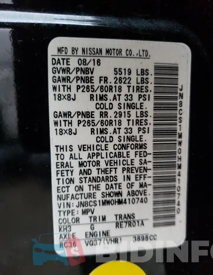 JN8CS1MW0HM410740 Photo# 12