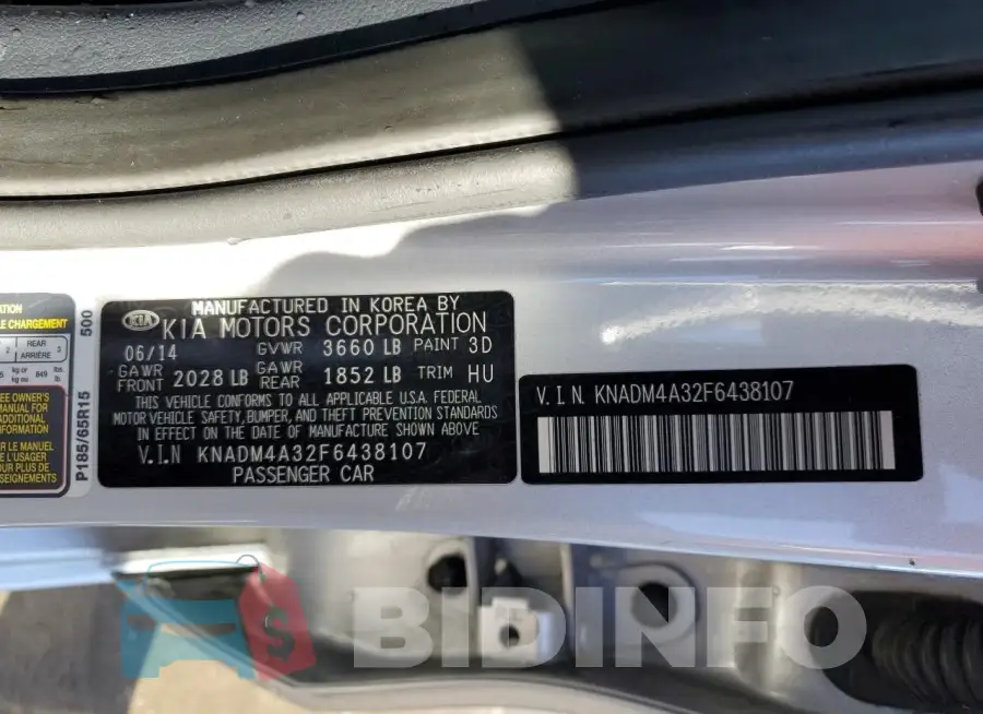 KNADM4A32F6438107 Photo# 12
