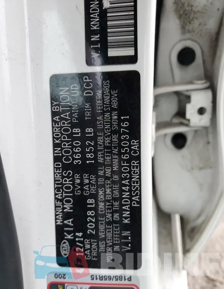 KNADN4A30F6503761 Photo# 12