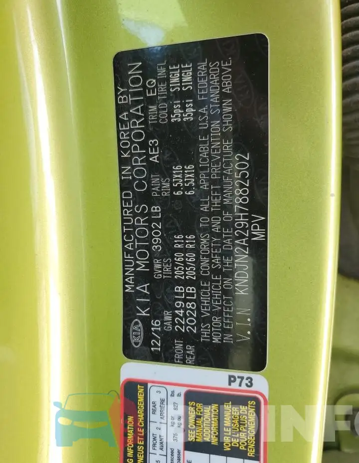 KNDJN2A29H7882502 Photo# 12