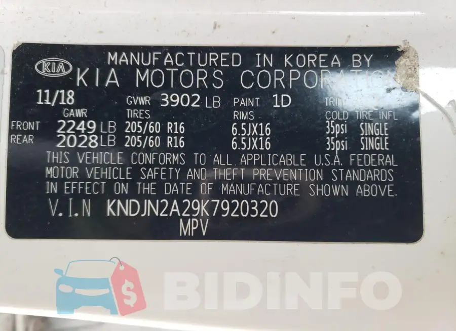 KNDJN2A29K7920320 Photo# 12