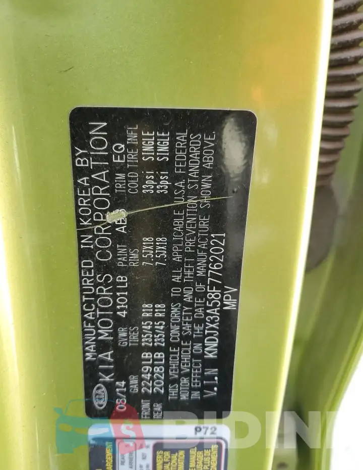 KNDJX3A58F7762021 Photo# 12