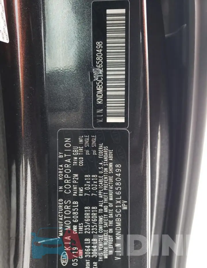 KNDMB5C1XL6580498 Photo# 13