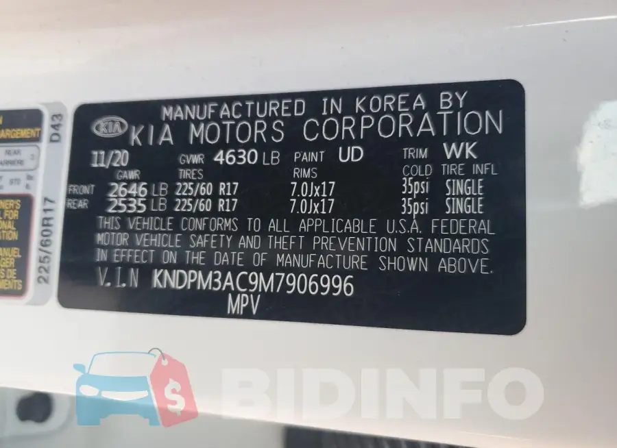 KNDPM3AC9M7906996 Photo# 13