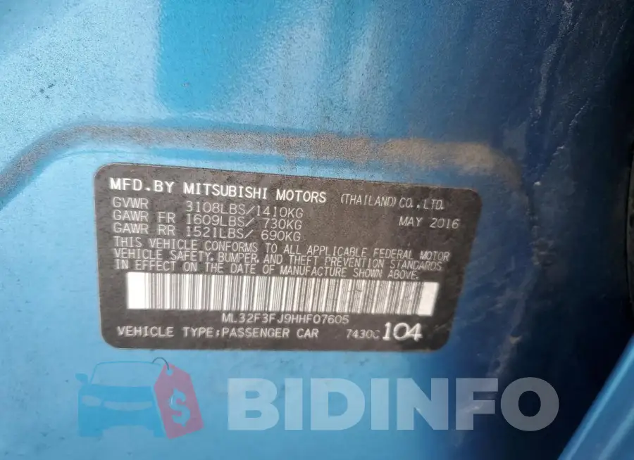 ML32F3FJ9HHF07605 Photo# 12