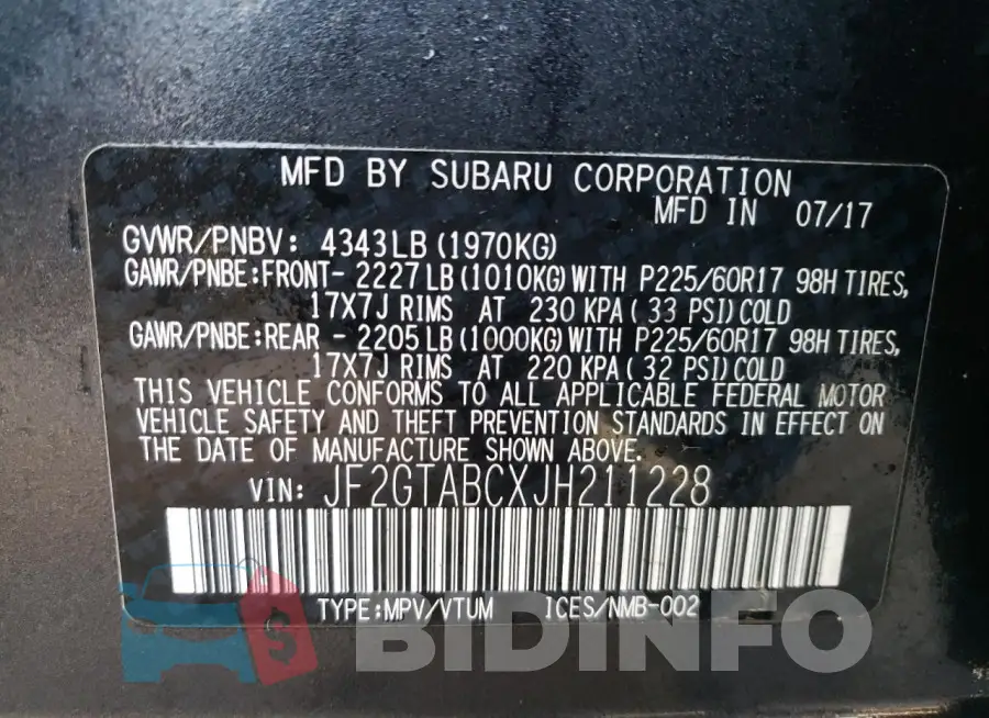 JF2GTABCXJH211228 Photo# 12