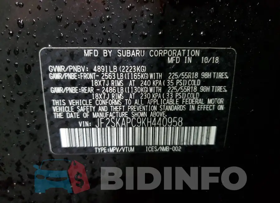 JF2SKAPC9KH440958 Photo# 12