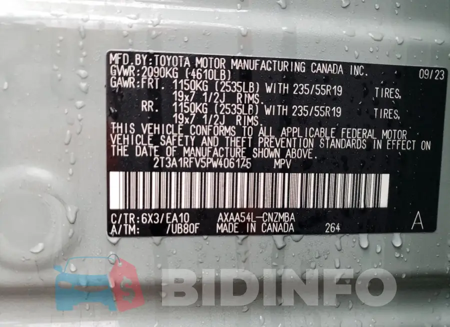 2T3A1RFV5PW406175 Photo# 13