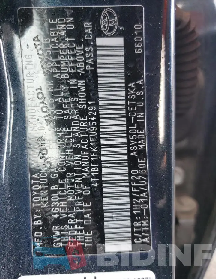 4T1BF1FK1FU954291 Photo# 12
