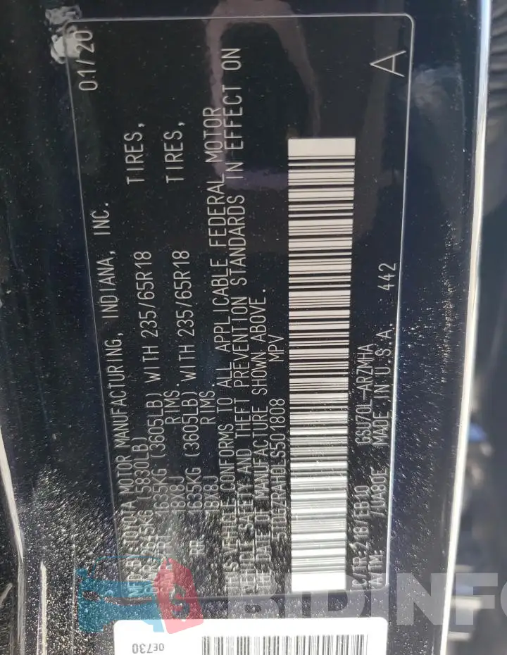 5TDGZRAH0LS501808 Photo# 12