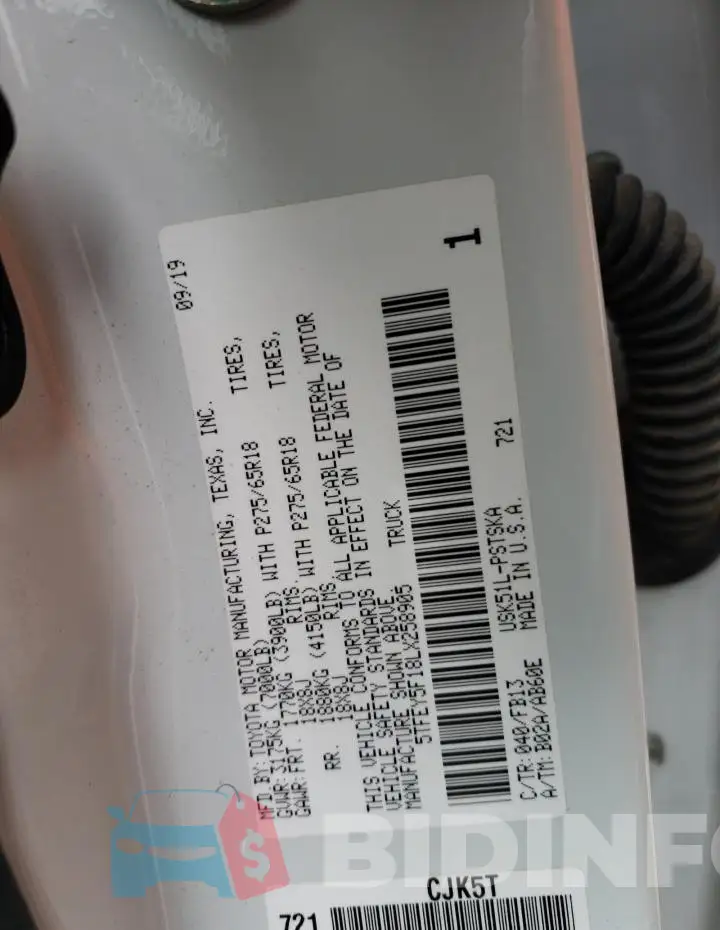 5TFEY5F18LX258905 Photo# 13