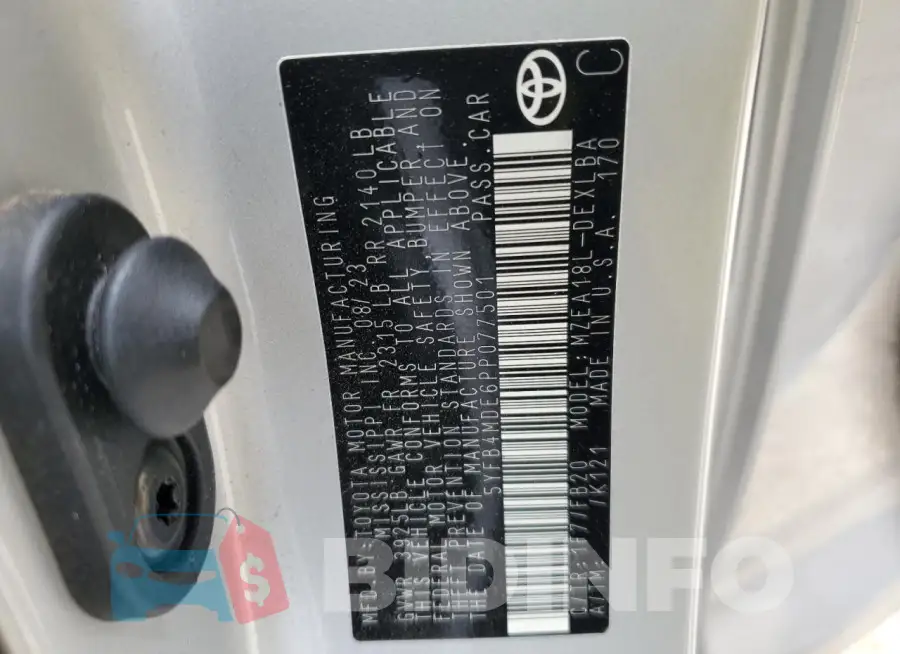5YFB4MDE6PP077501 Photo# 12