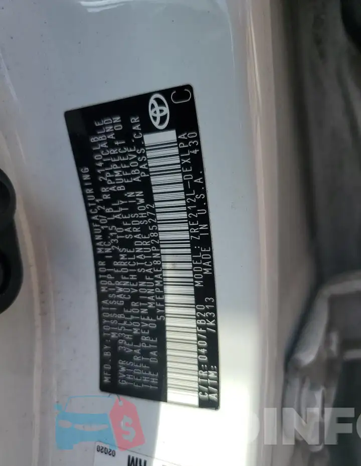 5YFEPMAE8NP285272 Photo# 12