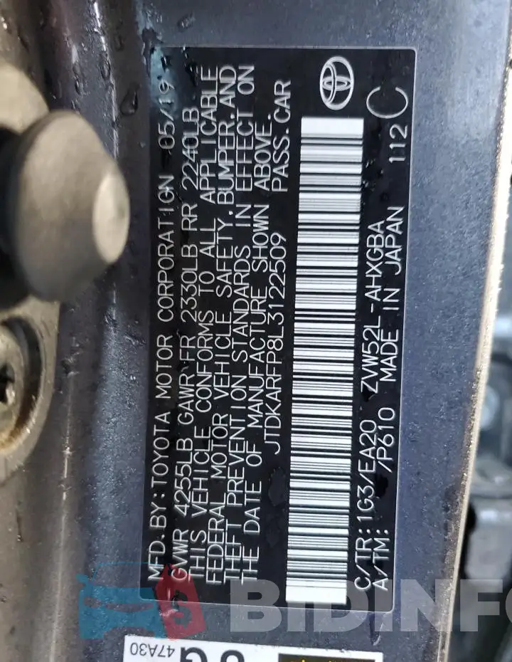 JTDKARFP8L3122509 Photo# 12